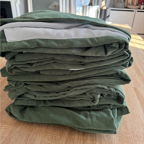 3 sets 2 50"x63" Blackout Velvet Curtain Panels green- Threshold - Picture 1 of 3